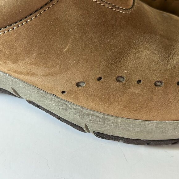 Merrell Dark Earth Brown Nubuck Leather Performance Comfort Clogs Size 9.5 - Picture 3 of 12